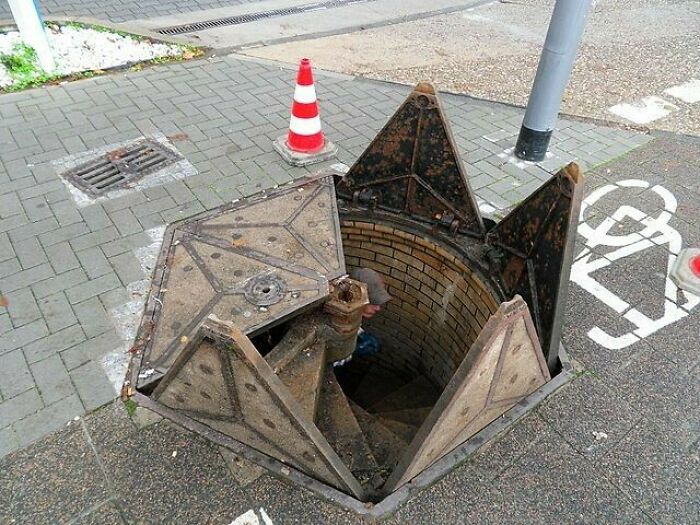 Manhole Cover In Wiesbaden, Germany
