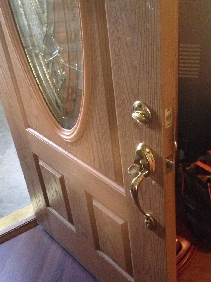 Our Landlord Installed The Locks To Our Front-Door Backwards...