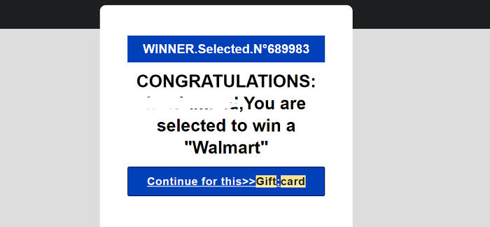 Hooray I Have Won A "Walmart"