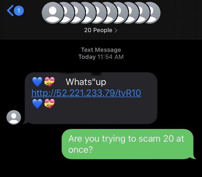 Scammer Tried To Scam 20 Random People At Once