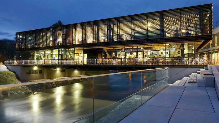 The Small German City Bad Vilbel Hadn't Enough Space In The City Center For A New Library Building. So They Build The First And Only Library Bridge In Europe