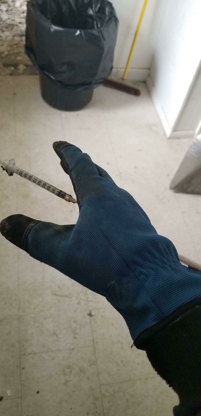 Friend Was Renovating A House And Got Someone’s Dirty Needle Stuck In His Hand