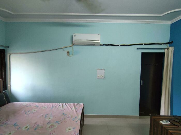 Got My Old Ac Moved To New House By "Professionals", Who Insisted This Is The Only Feasible Way To Install It Here