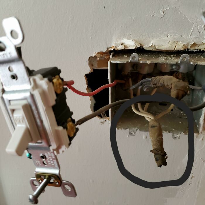 I Went To Replace A Switch And Found The Previous Worker Used Tape Instead Of Wire Nuts. Time To Check The Whole House