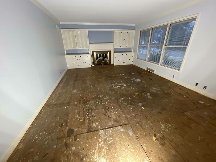 Just Bought My First House. Was Told There Was Hardwood Under All The Carpet. Tested A Discreet Corner In The Closet, Which Did In Fact Have Hardwood Beneath. But Not The Living Room. Looks Like I’ll Be Spending Too Much Money On New Flooring Now…