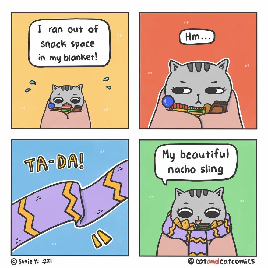 My 23 Wholesome Comics About A Cat And His Human