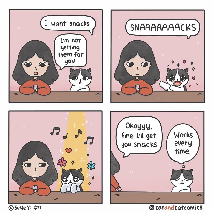 My 23 Wholesome Comics About A Cat And His Human