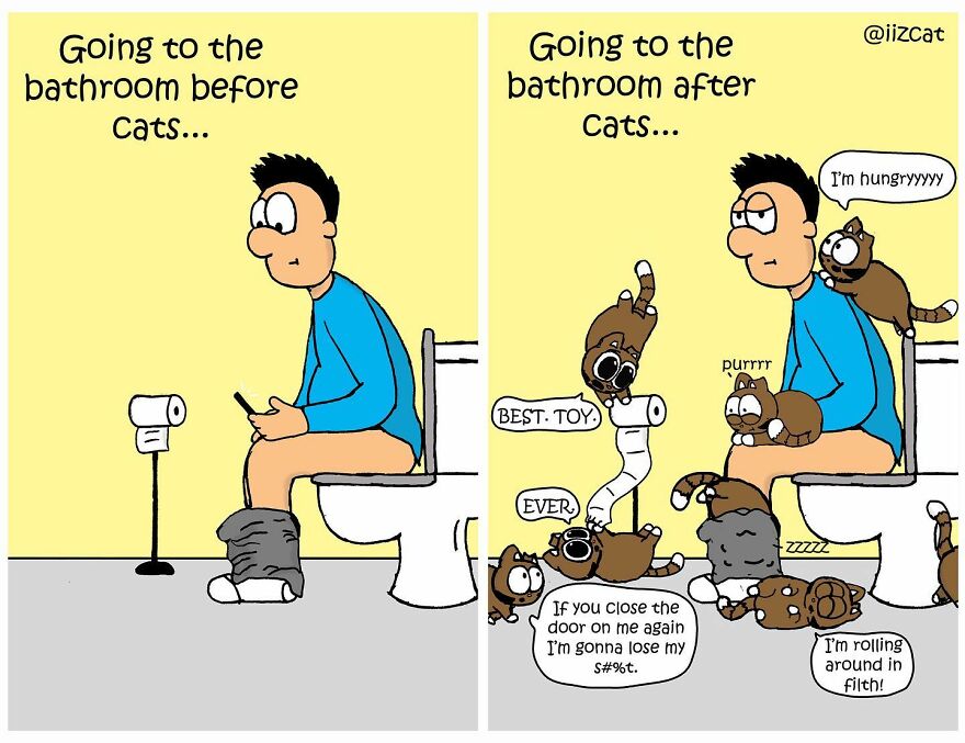 Artist Sums Up Life With A Cat In 30 Comics (New Pics)