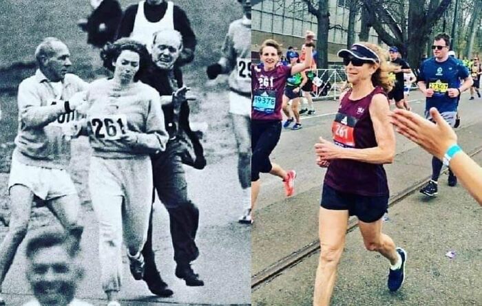 Hace 50 años, intentaron evitar que Katherine Switzer corriera en la maratón de Boston por ser mujer. El mes pasado, a los 70 años, volvió a correr en el evento utilizando el mismo número que llevaba aquella vez