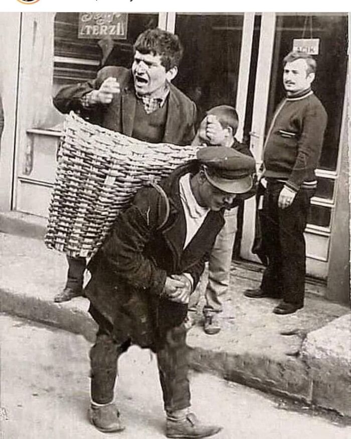“The Drunk Basket.” In The 1960s, Bars In Istanbul Would Hire Someone To Carry Drunk People Back To Their Homes