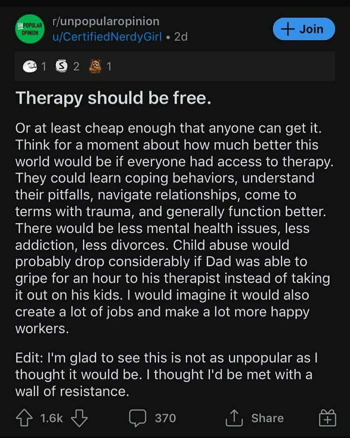 Do You Think Free Therapy Is A Good Idea ?