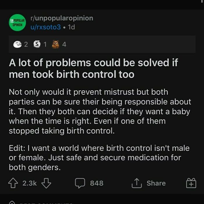 What Are Your Thoughts On Male Birth Control ?