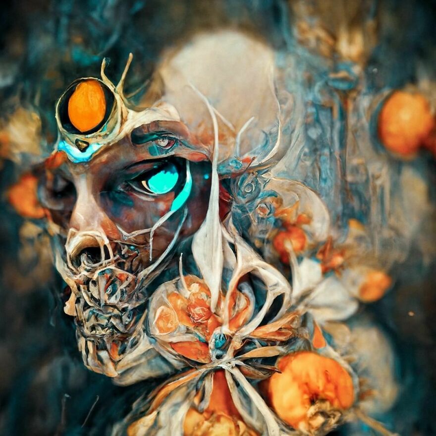 Orange Teal Necromancer