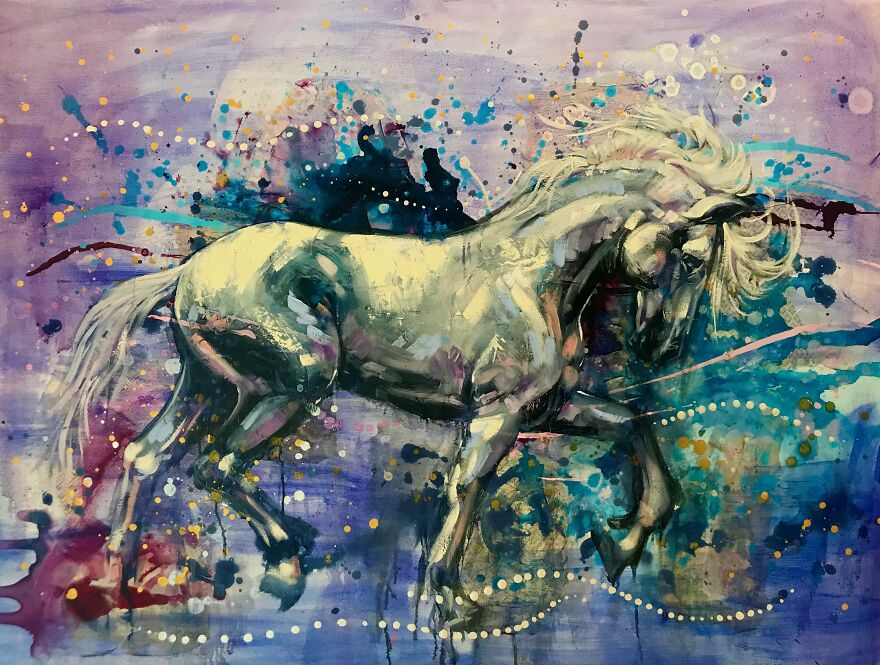 Emerging Artist Chases Her Dreams By Painting Wild Scenes Of Horses, Encourages You To Chase Your Dreams Too