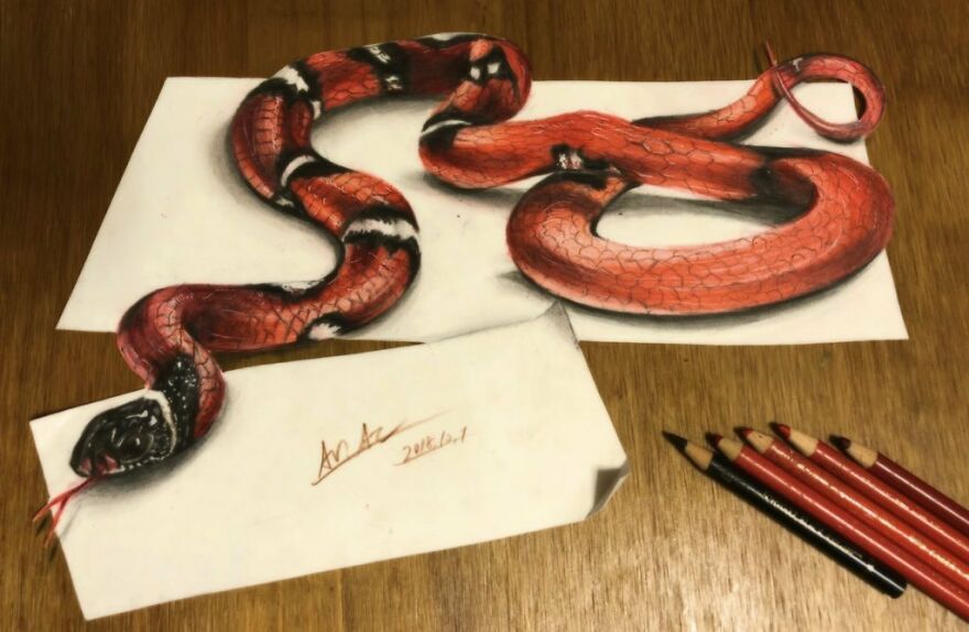 Japanese Artist Impresses With His 3D Drawings Using Only Colored Pencils (34 Pics)