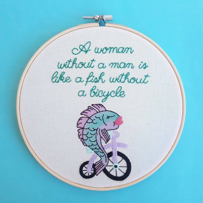 Una mujer sin un hombre es como un pez sin bicicleta