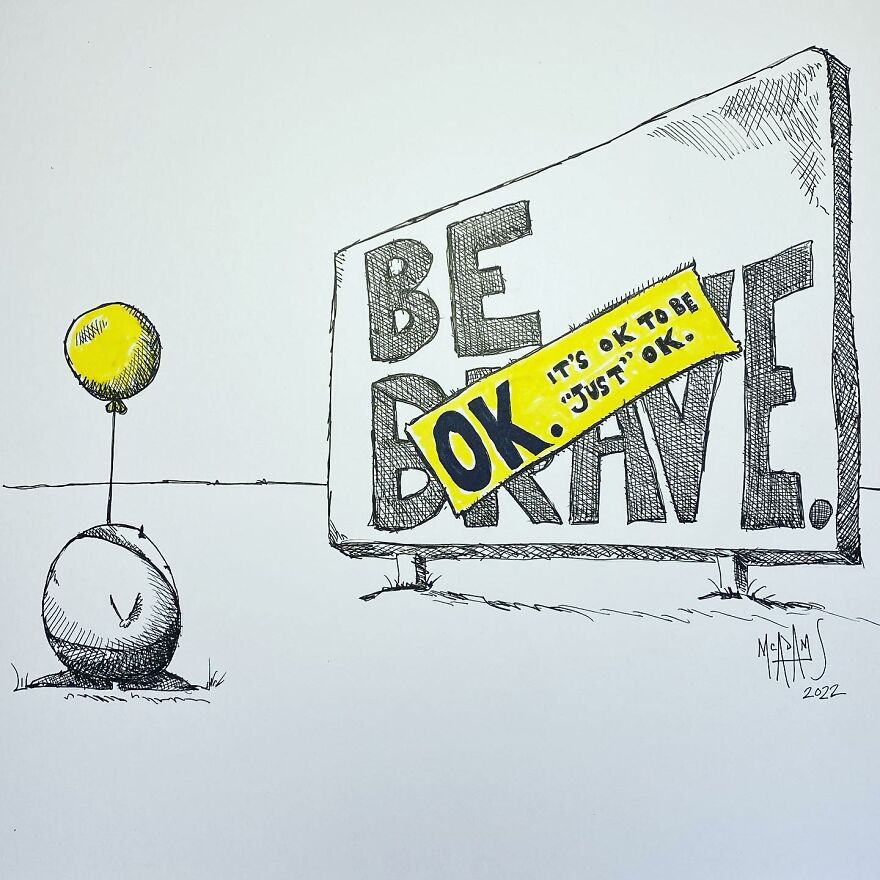 I Create Daily Drawings With Messages Of Positivity For A Wholesome And Curious Character