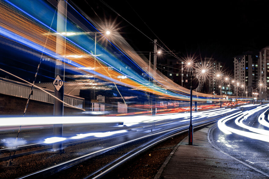 I Spent Months Taking Long Exposure Photographs Of Trams At Night So As To Turn Them Into Rivers Of Light.