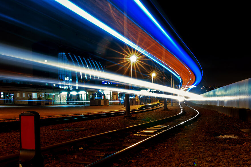 I Spent Months Taking Long Exposure Photographs Of Trams At Night So As To Turn Them Into Rivers Of Light.