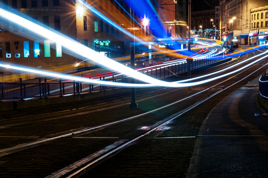 I Spent Months Taking Long Exposure Photographs Of Trams At Night So As To Turn Them Into Rivers Of Light.