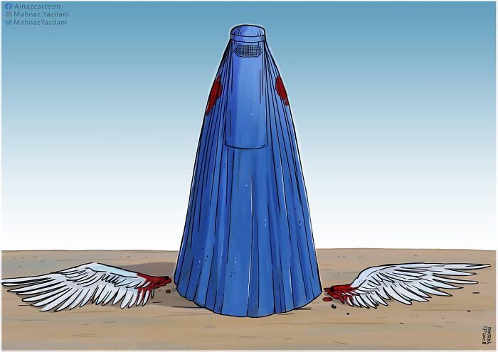 Iranian Artist Criticizes Society's Problems In Strong Illustrations