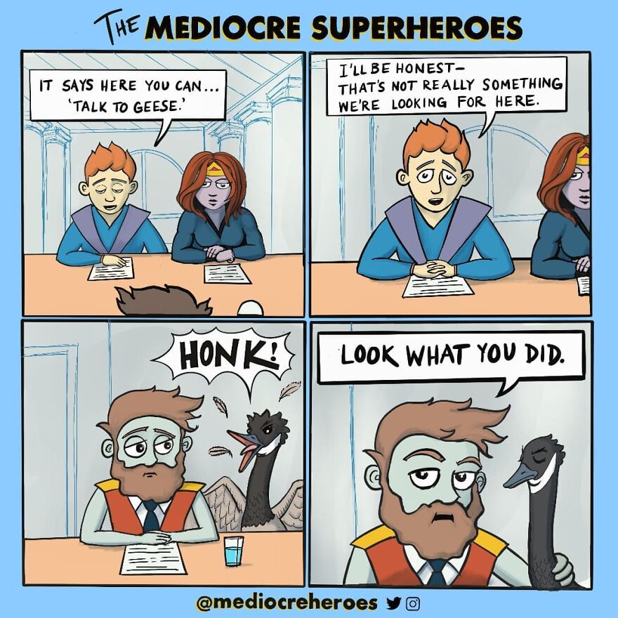 Meet "The Mediocre Superheroes", The Human Side Of Superheroes (22 Comics)