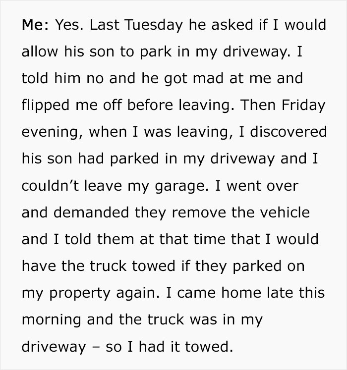 Entitled Neighbor Keeps Parking Car In This Woman’s Driveway, She Gets His Car Towed