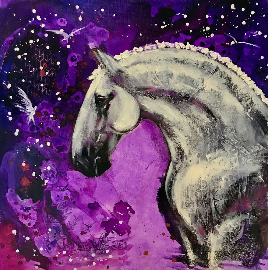 Emerging Artist Chases Her Dreams By Painting Wild Scenes Of Horses, Encourages You To Chase Your Dreams Too