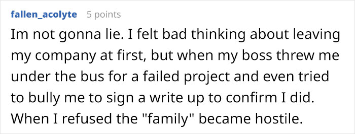 “You Are Not ‘Family’ To Your Company”: Online Users Discuss Whether You Should Put Your Job’s Needs Before Your Own “You Are Not ‘Family’ To Your Company”: Online Users Discuss Whether You Should Put Your Job’s Needs Before Your Own