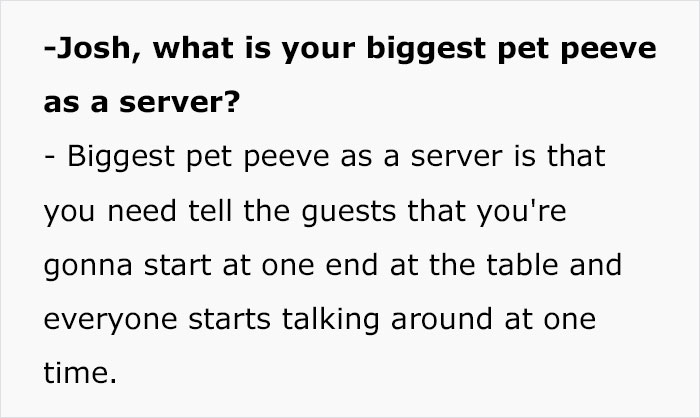 'Pet acting as a server': Restaurant staff reveal what annoys you the most.