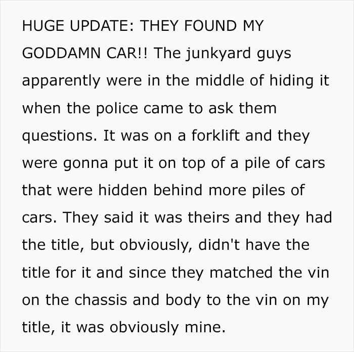 Girlfriend Dumps Boyfriend's Expensive Car Project At The Scrapyard, Ends Up Single With A Lawsuit Girlfriend Dumps Boyfriend's Expensive Car Project At The Scrapyard, Ends Up Single With A Lawsuit