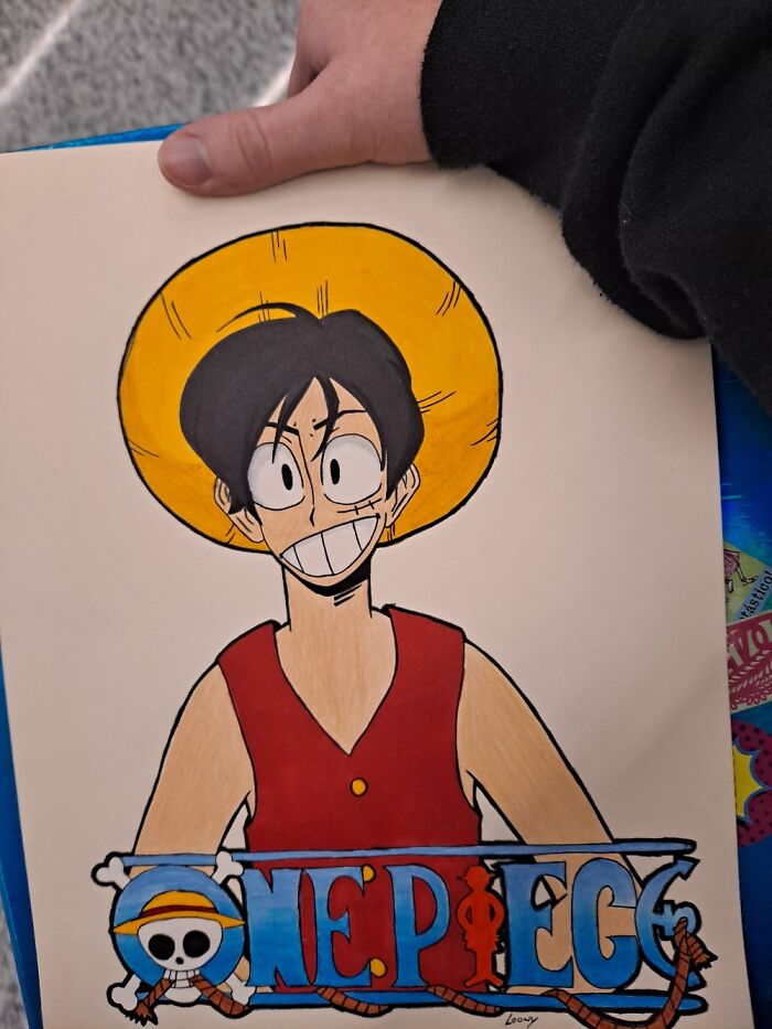 Monkey D. Luffy With Copic Markers And Prismacolour Deluxe Pencils :d