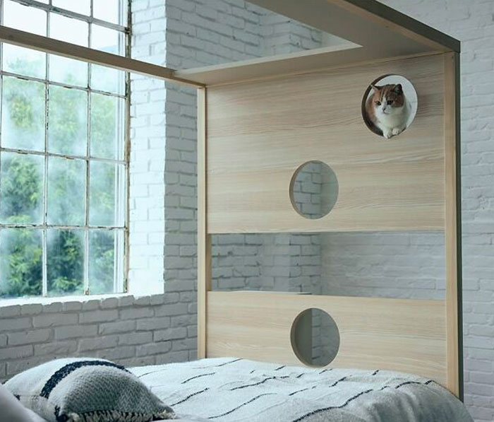Unusual Furniture: This Interior Company Combined A Bed With A Cat Tower Unusual Furniture: This Interior Company Combined A Bed With A Cat Tower