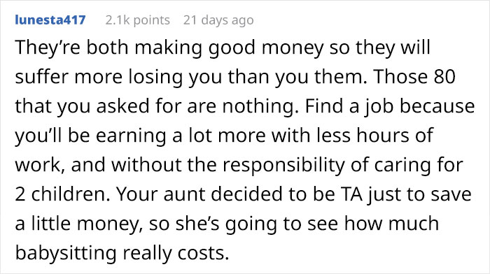 Teen Babysits Her 3 Cousins Full-Time Almost Every Day, All Hell Breaks Loose When She Asks To Get Paid Teen Babysits Her 3 Cousins Full-Time Almost Every Day, All Hell Breaks Loose When She Asks To Get Paid