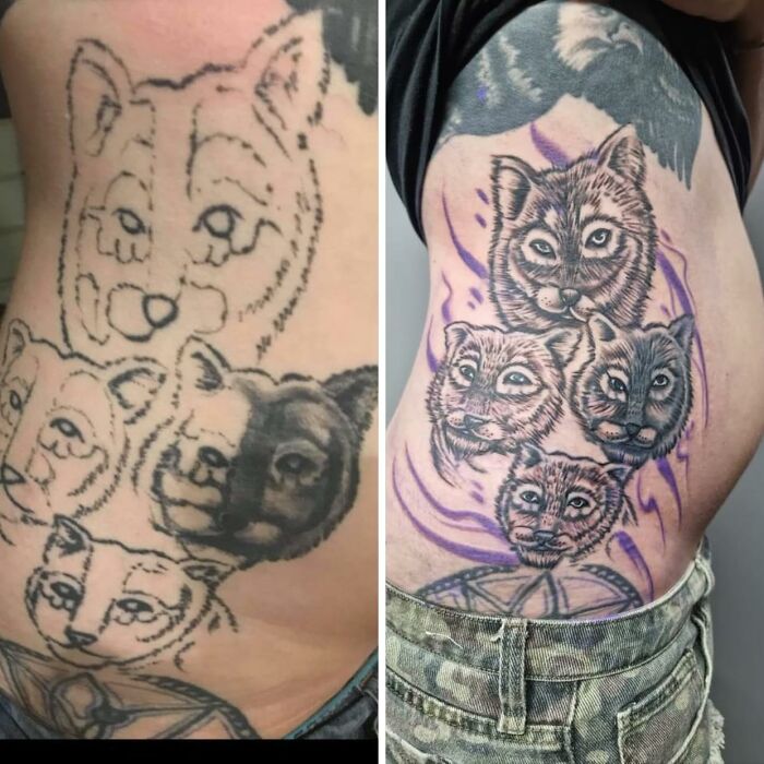 I Found One. Posted By A Local Tattoo Artist. Original Ink Done By Someone Else, Final Product Was Their Cover Up Job