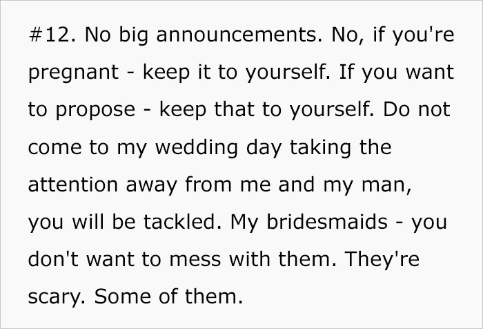 Discussion Online Ensues After This Bride-To-Be Shared A List Of 12 Rules For Guests At Her Upcoming Wedding Discussion Online Ensues After This Bride-To-Be Shared A List Of 12 Rules For Guests At Her Upcoming Wedding