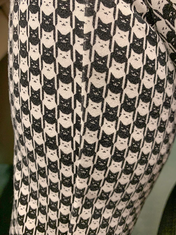 My Favorite Pants' Houndstooth Pattern Is Actually A Bunch Of Cats