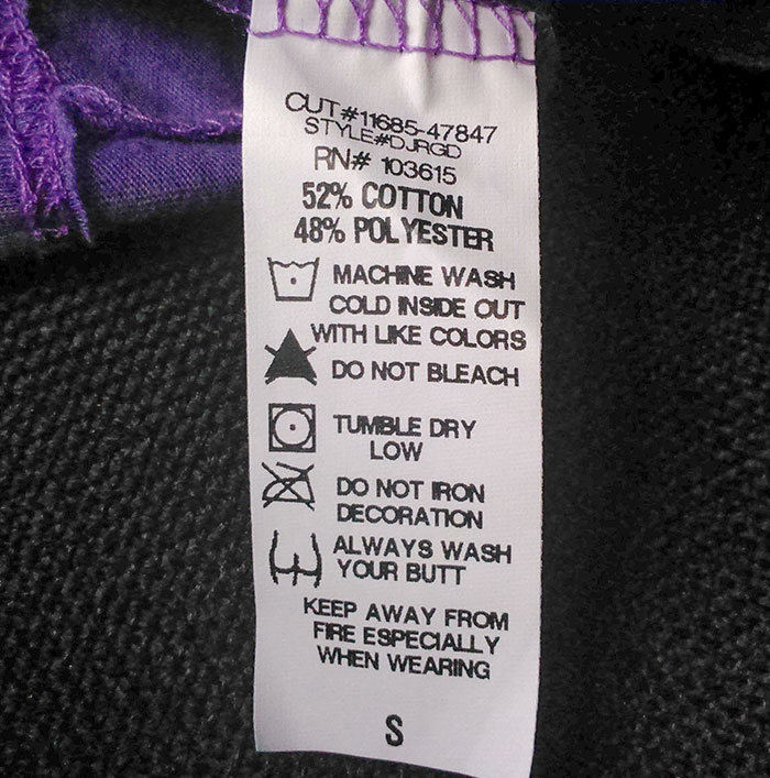 Solid Advice On The Care Label Of My T-Shirt