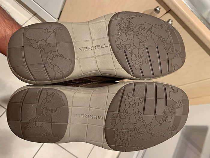 My Shoes Have A Map Of The World On The Bottom