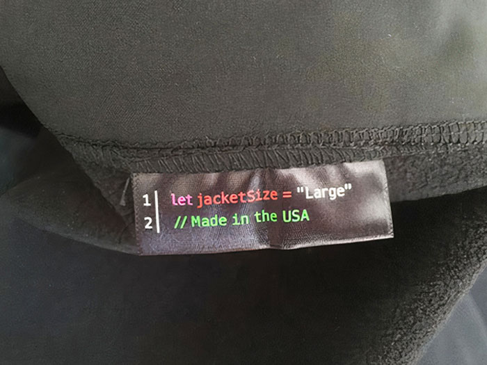 The Jacket I Got For Going To Apple's Developer's Convention Is Written In Code