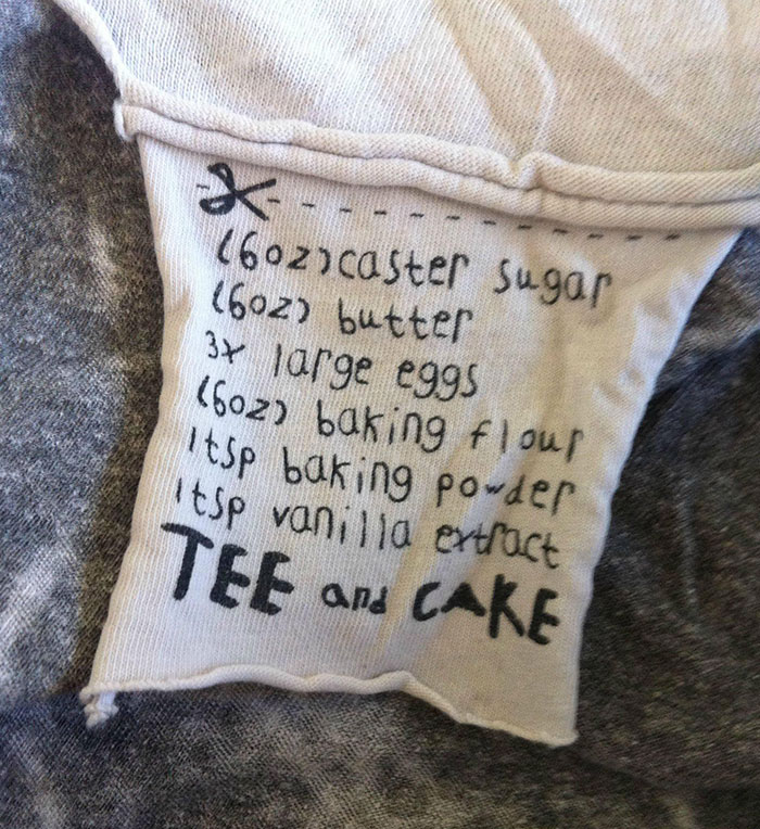 My T-Shirt Has A Cake Recipe Inside