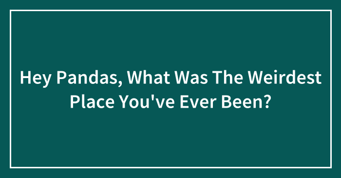 Hey Pandas, What Was The Weirdest Place You’ve Ever Been? (Closed)