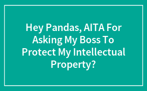 Hey Pandas, AITA For Asking My Boss To Protect My Intellectual Property?