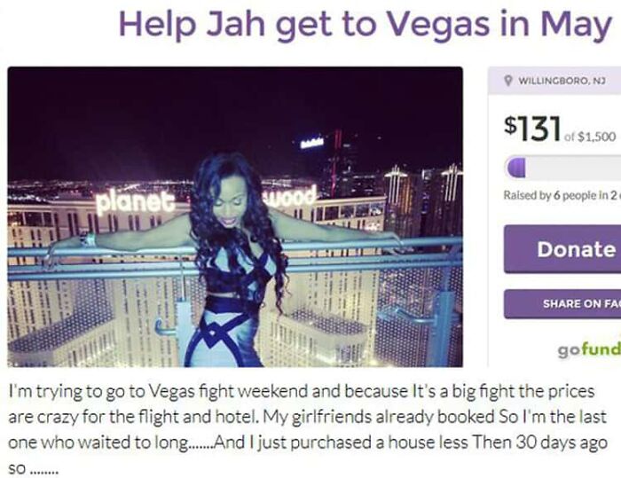 A Fund To Help A Broke Woman Get To Vegas