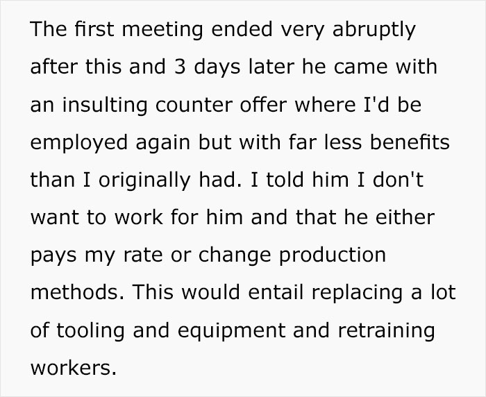 Employee Gets Fired By Greedy New Boss, Destroys The Business By Legally Stopping Production