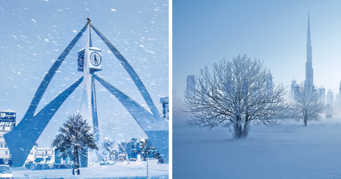 Dubai If It Had A Snowy Winter (13 Pics)