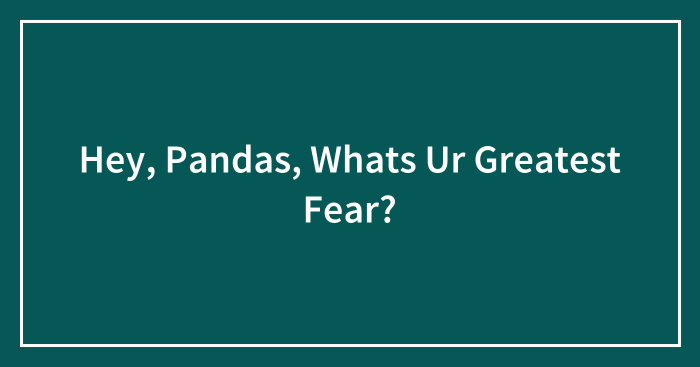Hey, Pandas, Whats Ur Greatest Fear?