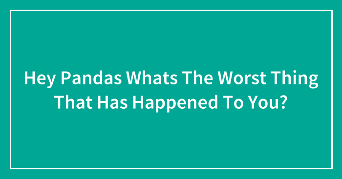Hey Pandas Whats The Worst Thing That Has Happened To You?