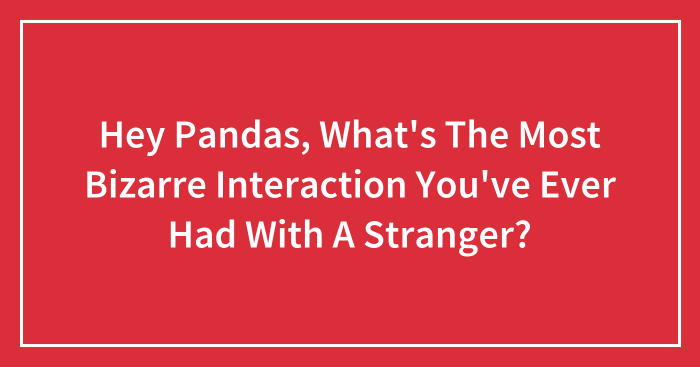 Hey Pandas, What’s The Most Bizarre Interaction You’ve Ever Had With A Stranger? (Closed)
