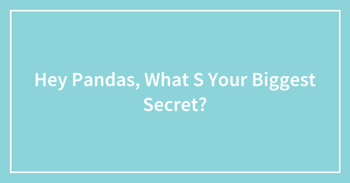 Hey Pandas, What S Your Biggest Secret?